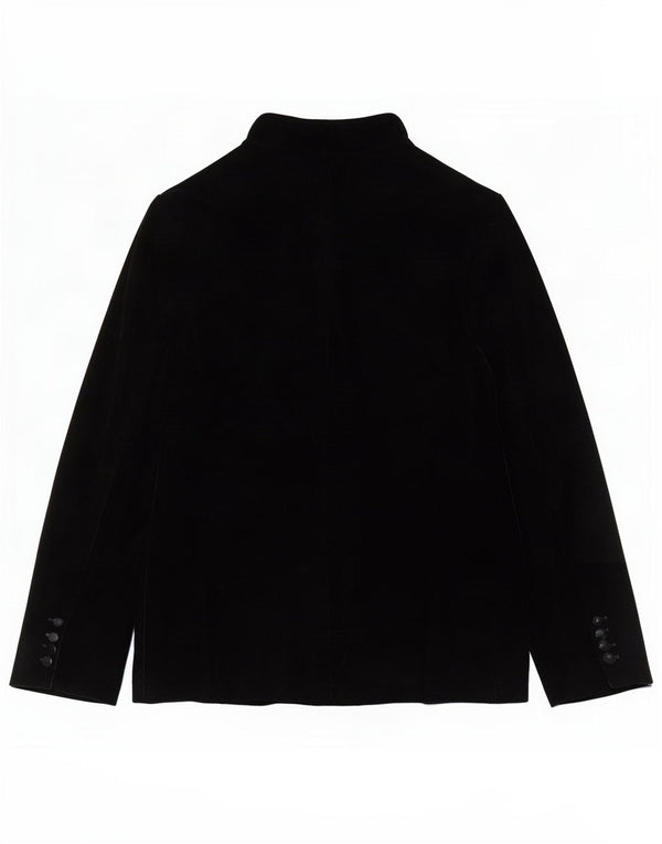 Zara Veste Blazer Ouverte En Velours Pour Femme UK 10 Petit Noir Polyester