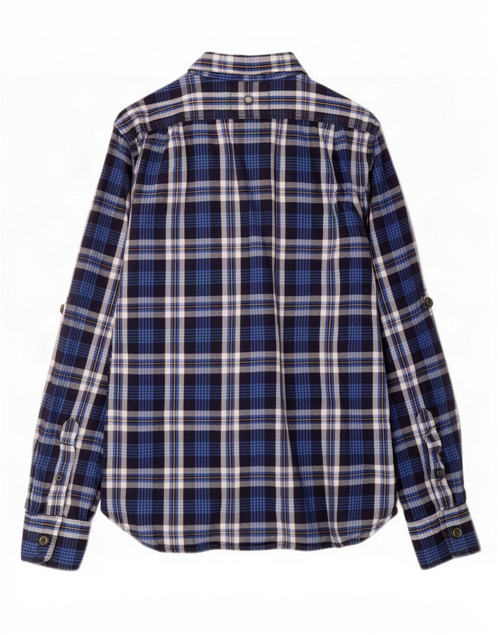 Superdry Chemise en flanelle pour homme en coton à carreaux bleu marine grand