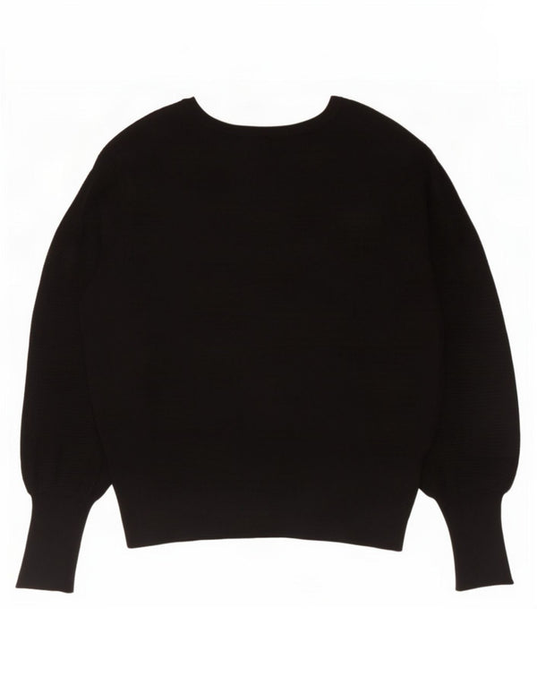 Marks & Spencer Pull col bateau pour femme UK 16 Large Noir Viscose