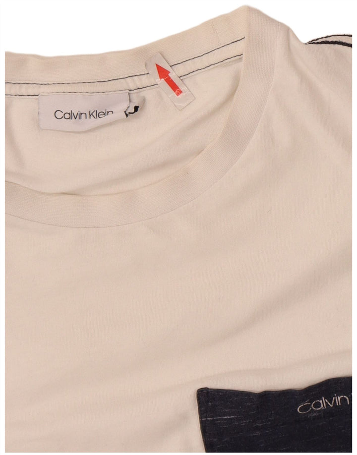 Calvin Klein T-Shirt Homme Petit Blanc Coton