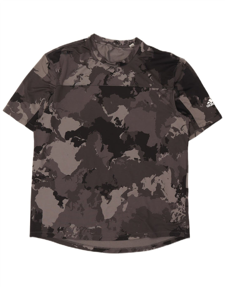 Adidas T-Shirt Homme Top 2XL Gris Camouflage Polyester