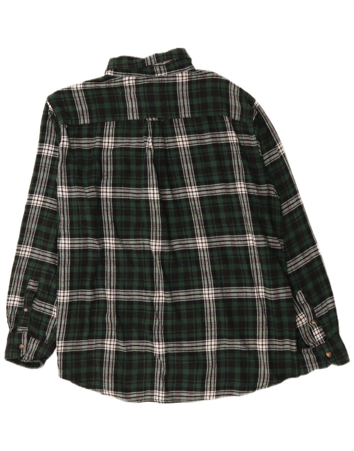 Chaps Chemise en flanelle pour homme XL en coton à carreaux vert