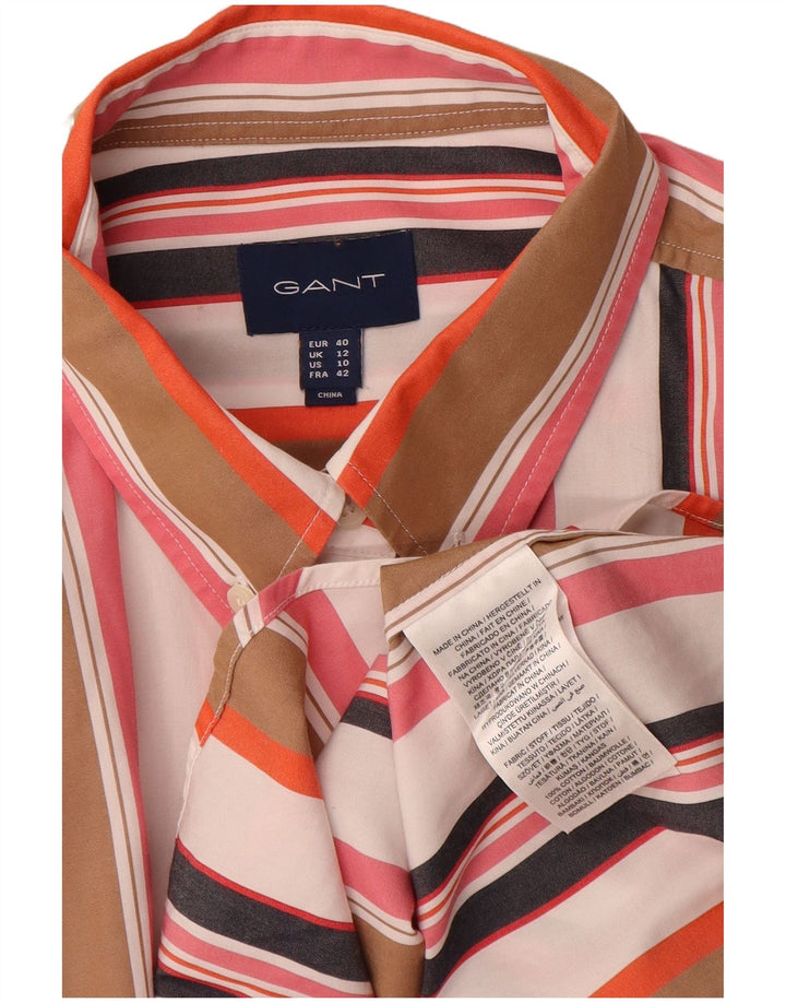 Gant Femme Chemise Oversize UK 12 Medium Multicolore Rayé Coton