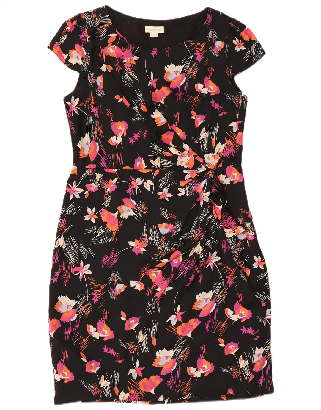 Monsoon Robe fourreau pour femme UK 46 Grand polyester floral multicolore