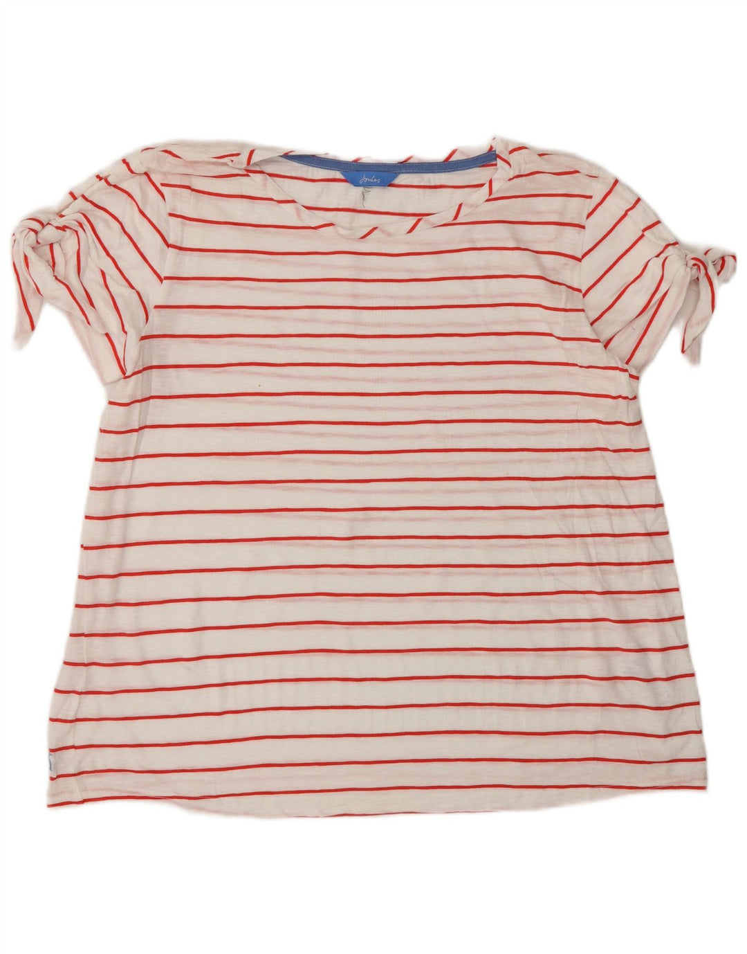 JOULES T-Shirt Femme Top UK 16 Large Blanc Rayé Coton