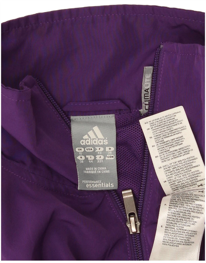 Adidas Femmes Climalite Survêtement Top Veste UK 12 Violet Moyen Polyester