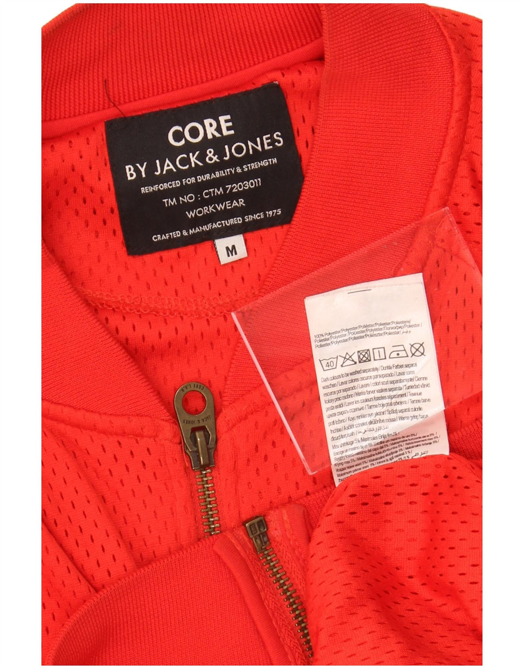 JACK & JONES Mens Tracksuit Top Jacket Medium Red Polyester