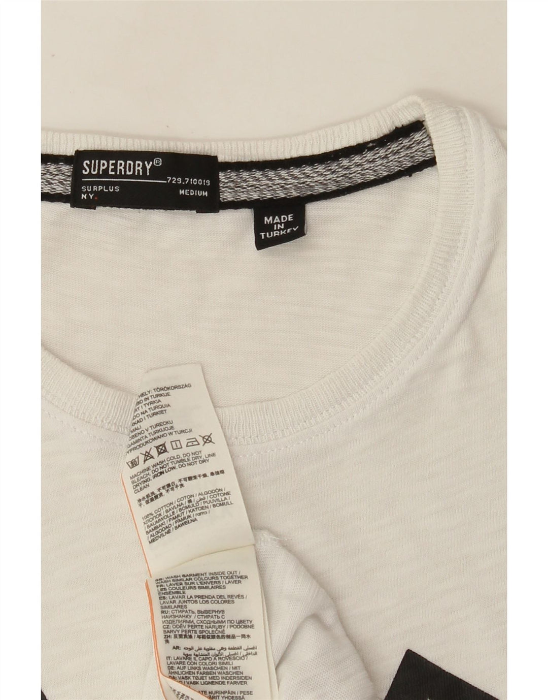 SUPERDRY T-Shirt Graphique Homme Blanc Moyen Coton