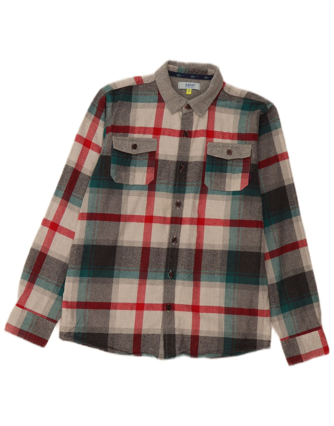 Ted Baker Chemise en flanelle pour garçon 12-13 ans Gris à carreaux en coton
