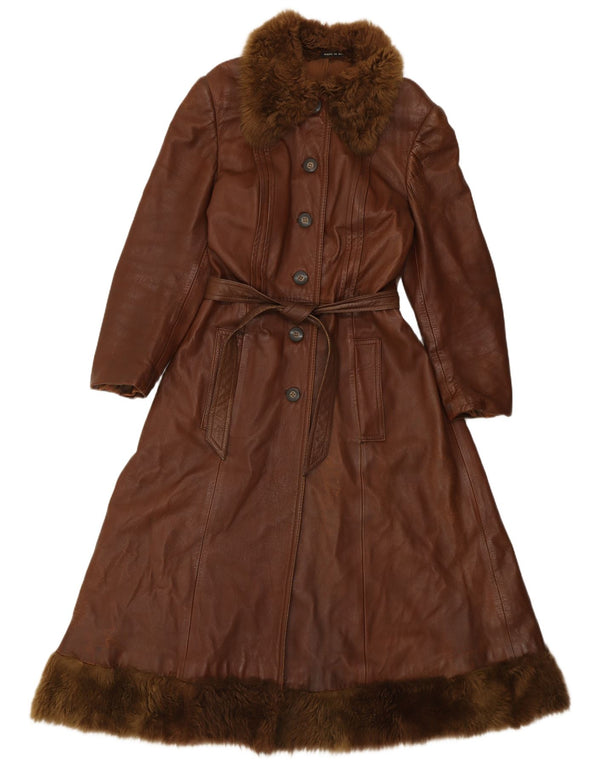 Induyco Manteau en cuir pour femme UK 12 Cuir marron moyen