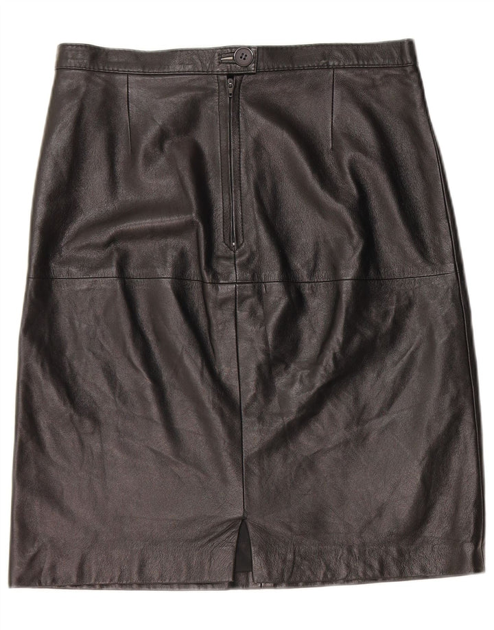 jupe en cuir femme vintage W30 Cuir noir moyen