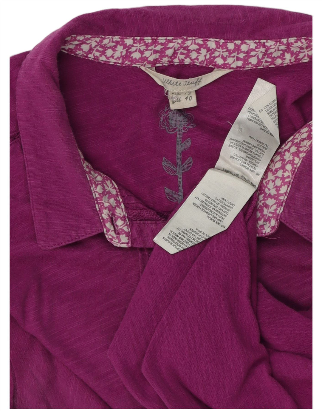 Chemise à manches courtes White Stuff pour femme UK 12 Coton violet moyen