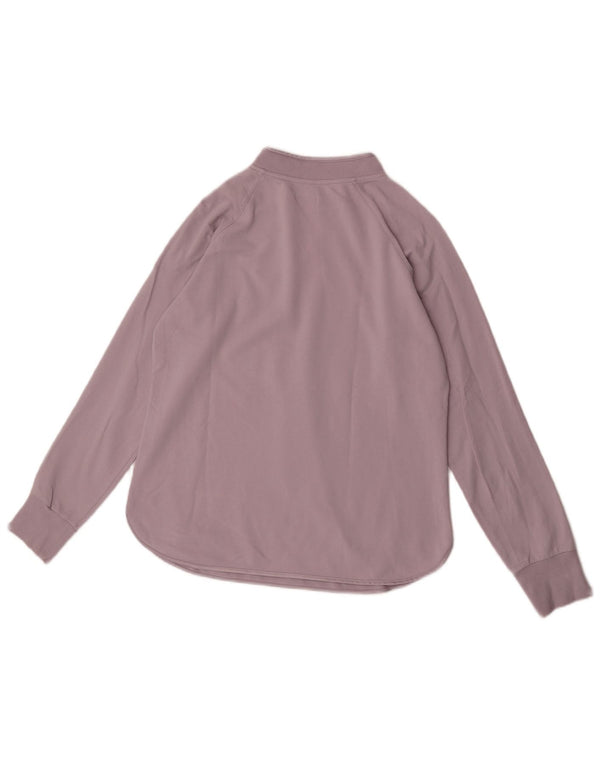 Emporio Armani Womens Zip Neck Sweatshirt Jumper UK 14 Medium Purple