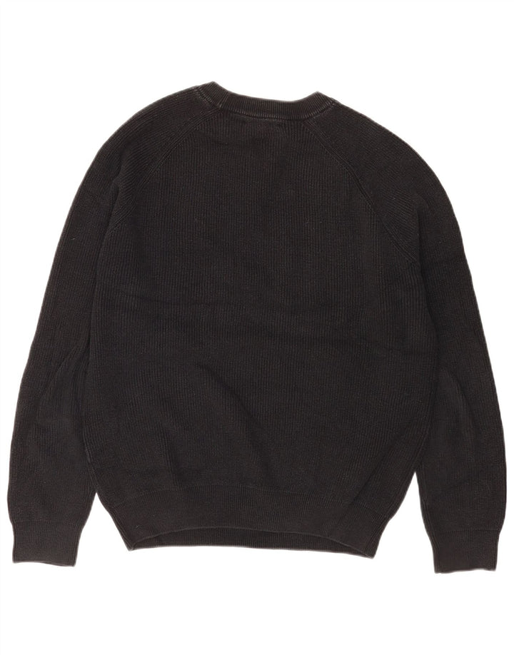 Zara Pull à col rond pour homme en coton noir moyen