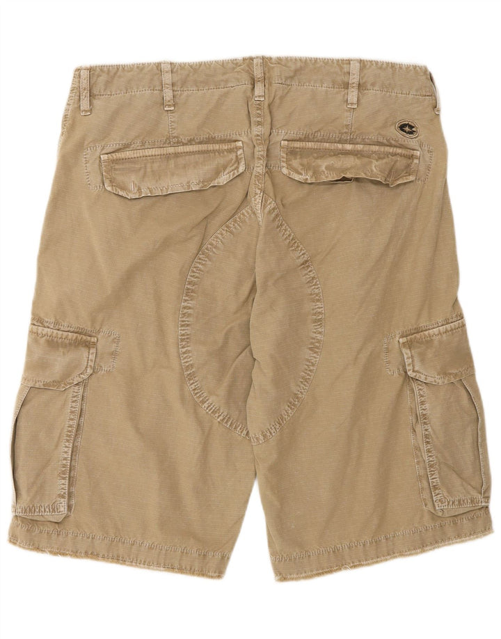vintage Mens Cargo Shorts W33 Moyen Kaki Pinstripe Coton