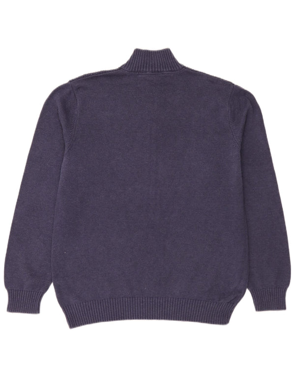 Crew Clothing Pull col zippé pour homme XL en coton bleu marine