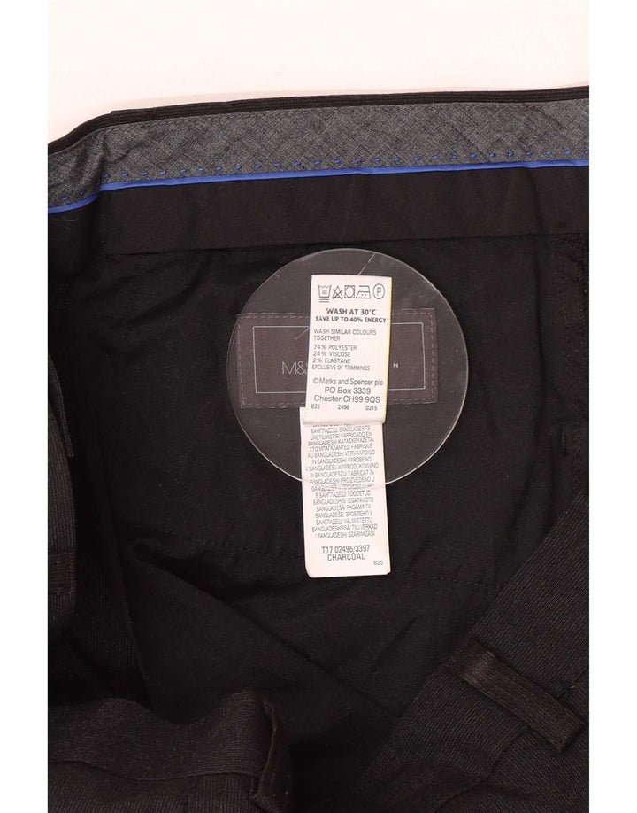 Marks & Spencer Pantalon de costume coupe slim pour homme W34 L31 Noir Polyester