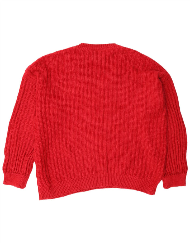 Marks & Spencer Pull surdimensionné à col en V pour femme UK 16 Large Rouge