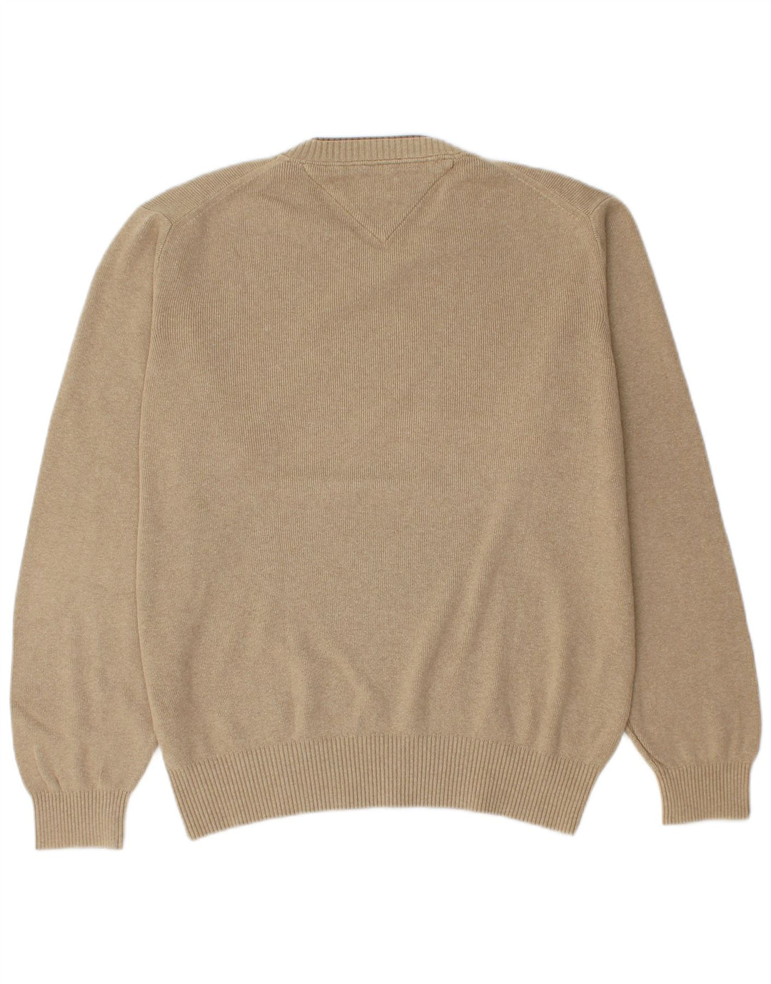 Tommy Hilfiger Pull Col V Homme Beige Moyen Coton
