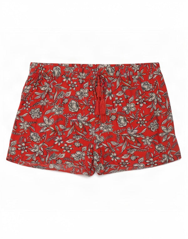 Marks & Spencer Short décontracté taille haute pour femme UK 24 4XL W46 Rouge Floral