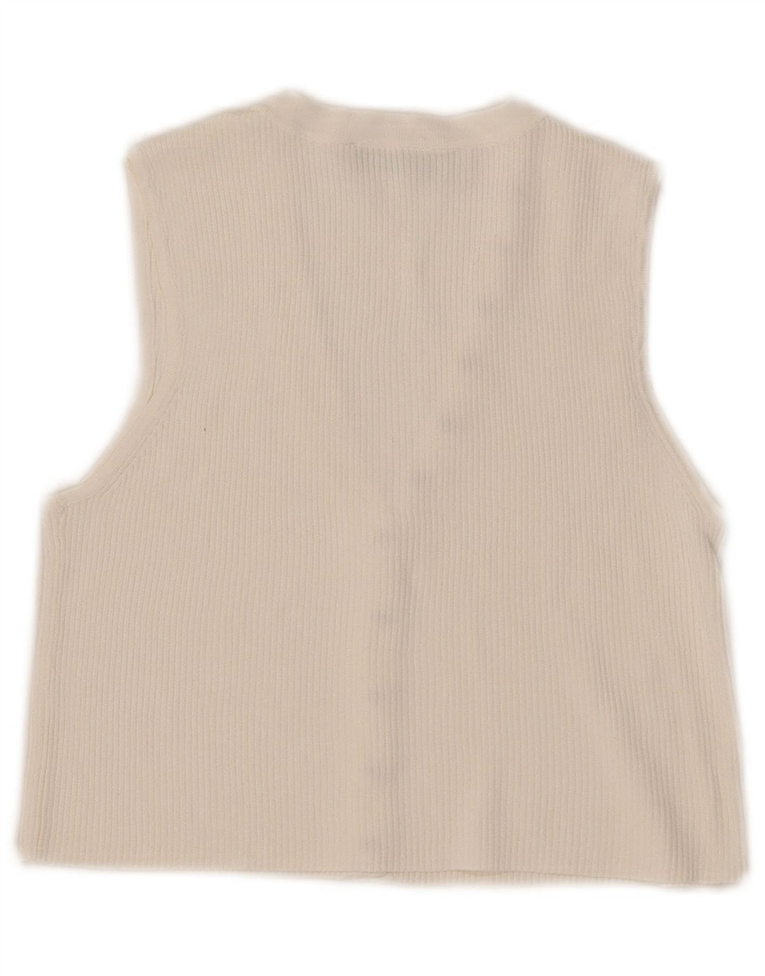 Zara Haut court sans manches pour femme UK 10 Petit Blanc