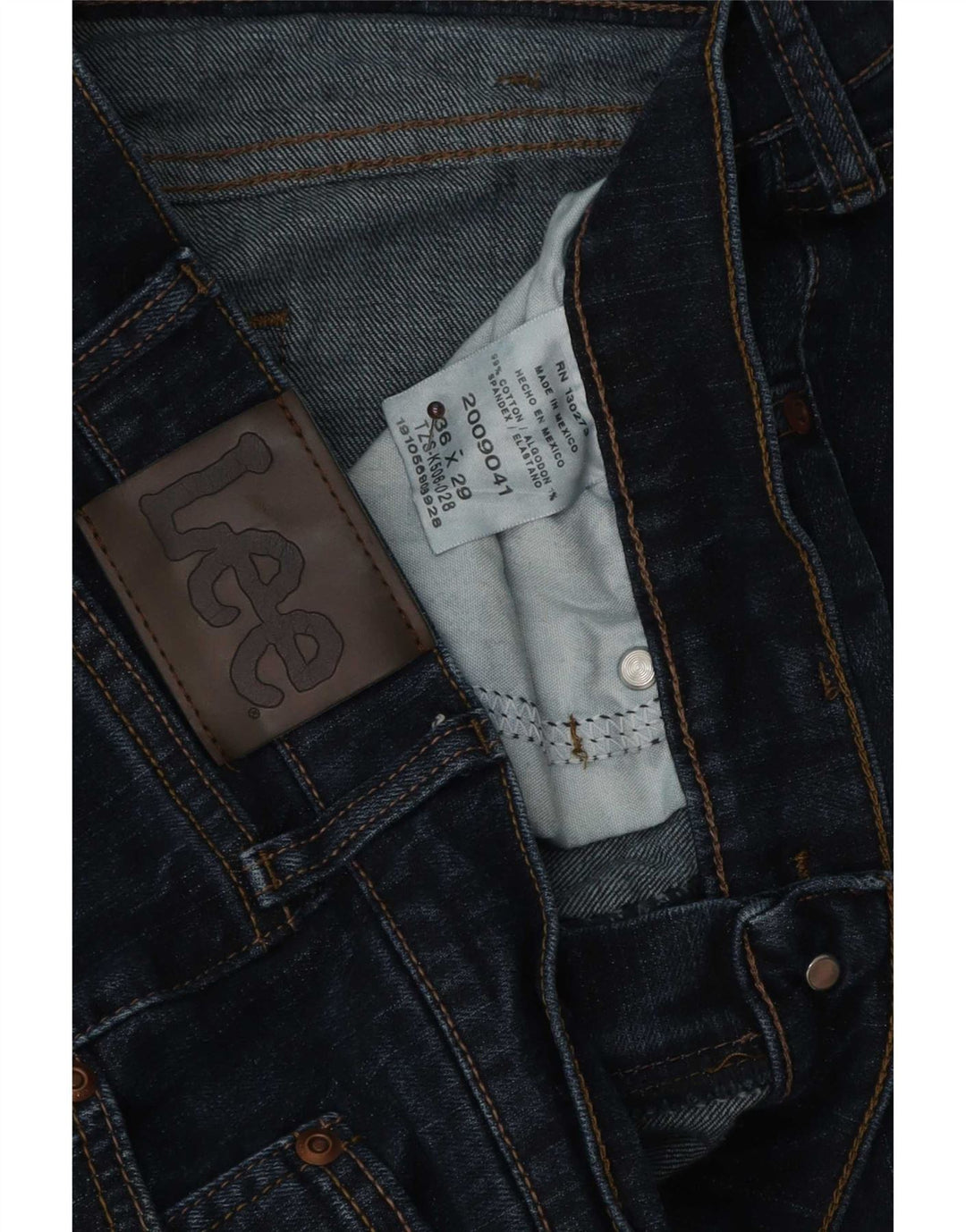 Lee Jean droit homme W36 L29 bleu marine coton