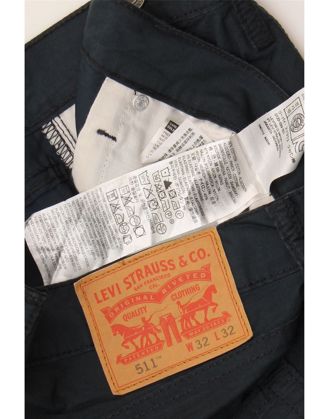 Levi's Jean Slim 511 Homme W32 L32 Bleu Marine Coton
