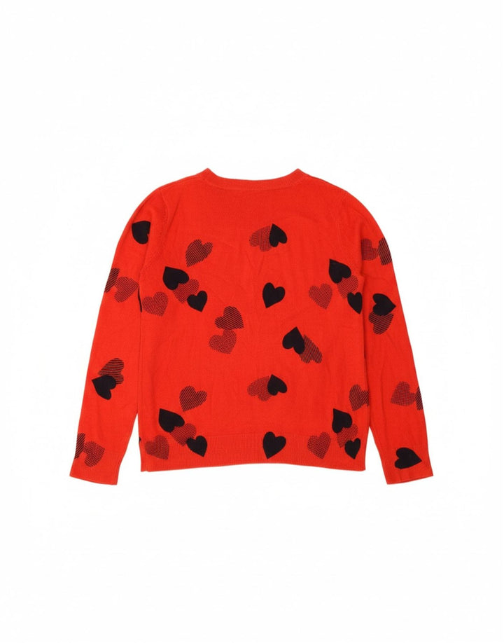 MARKS & SPENCER Womens Boat Neck Jumper Sweater UK 12 Medium  Red Heart