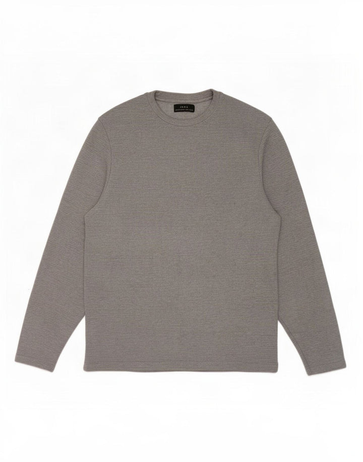 Zara Homme Top Manches Longues Gris Moyen Polyester
