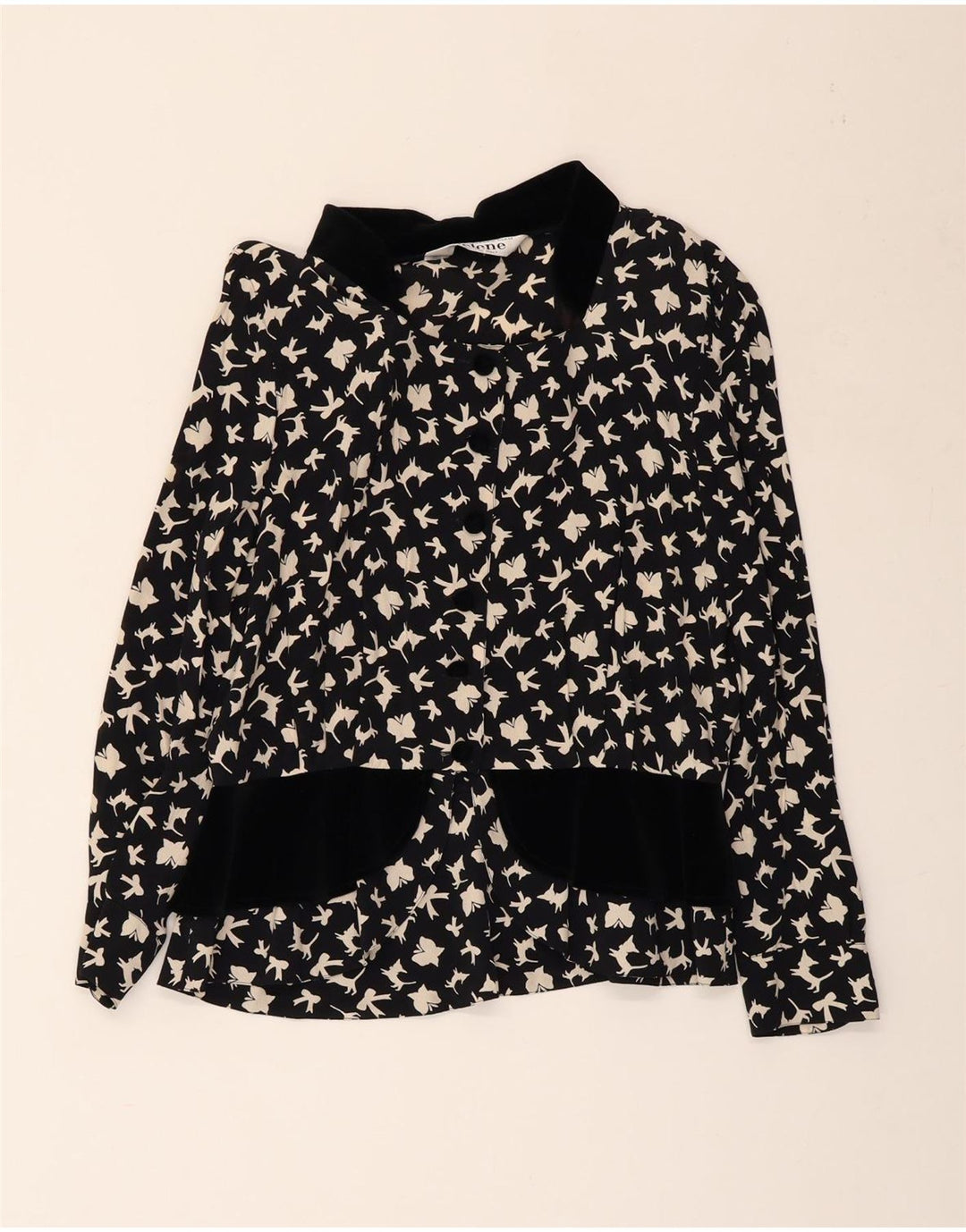 SELENE Chemisier à motif abstrait pour femme UK 18 XL Papillon noir