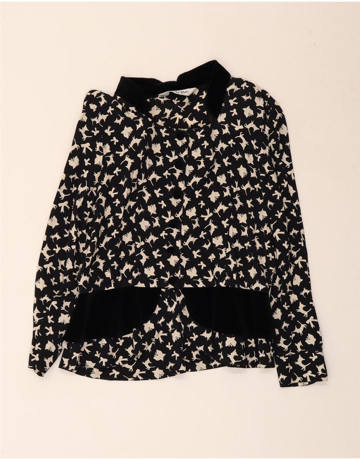 SELENE Chemisier à motif abstrait pour femme UK 18 XL Papillon noir