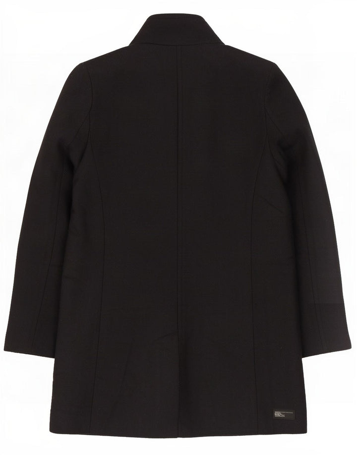 Zara Manteau croisé pour femme UK 14 Laine noire moyenne