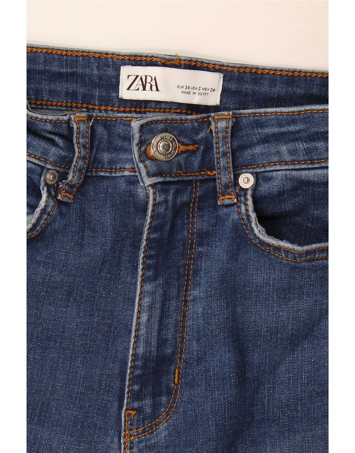 Zara Jean évasé pour femme EU 34 2XS W24 L32 Bleu