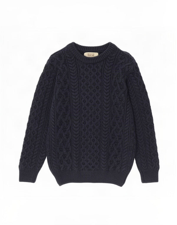 Aran Sweater Market Pull col bateau pour femme UK 6 XS Bleu marine