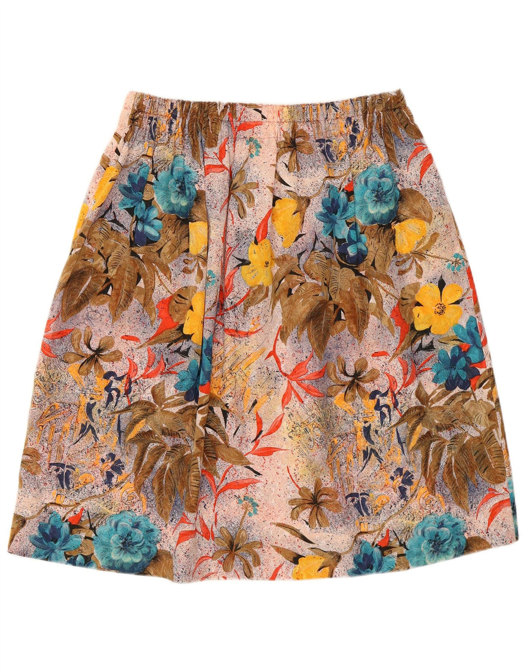 vintage Femmes Graphique A-Line Jupe W30 Moyen Multicolore Floral