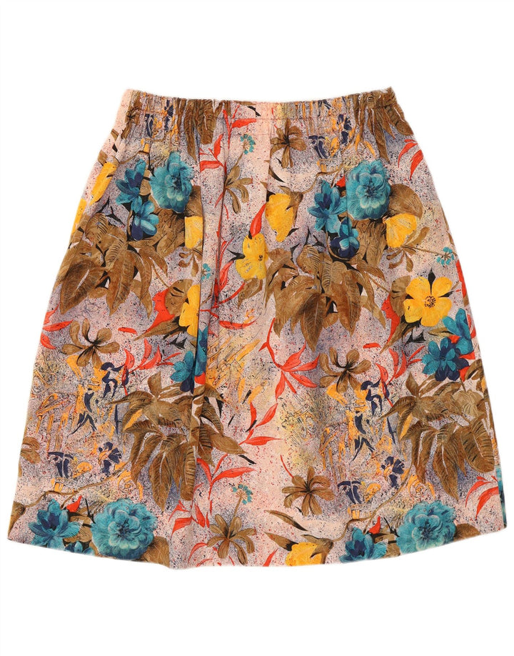 vintage Femmes Graphique A-Line Jupe W30 Moyen Multicolore Floral