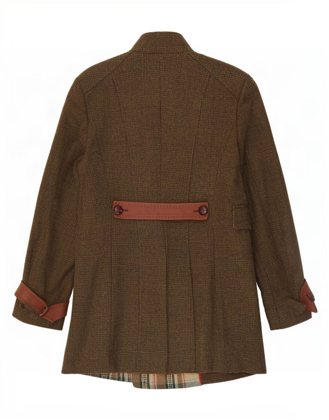 ST. Emile Manteau croisé pour femme UK 12 en coton à carreaux kaki moyen