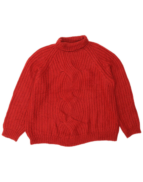 Massimo Dutti Pull col roulé pour femme UK 14 Acrylique bordeaux moyen