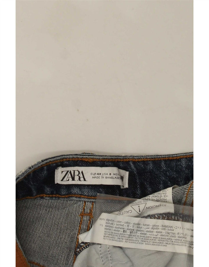 Zara Jean droit vieilli pour femme EU 40 Medium W30 L28 Bleu Coton
