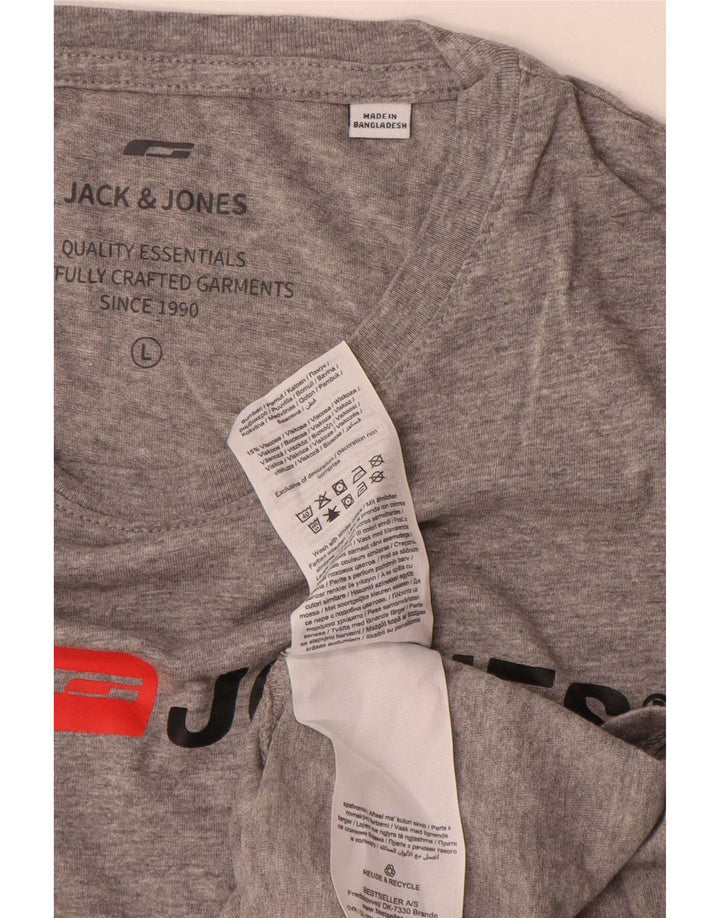 Jack & Jones T-Shirt Graphique Homme Grand Gris Coton