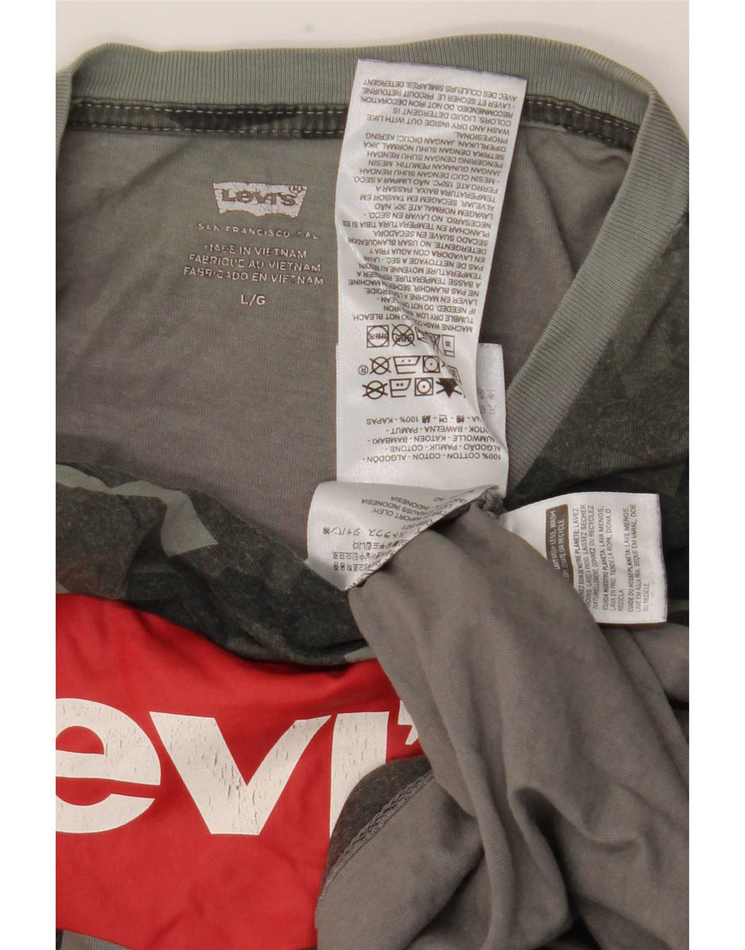 Levi's T-Shirt Graphique Top Large Multicolore Camouflage Coton Homme
