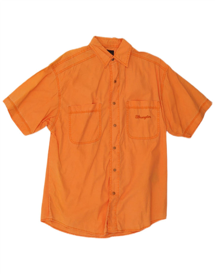 Wrangler Chemise à manches courtes pour homme en coton orange moyen