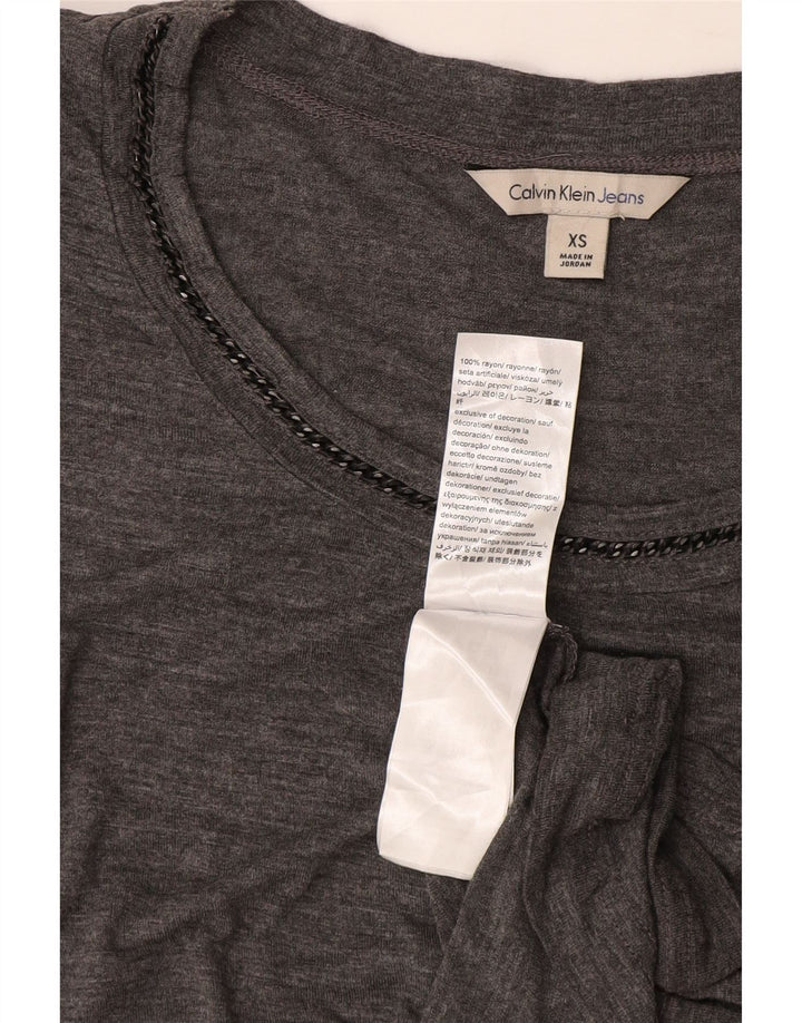 Calvin Klein T-shirt coupe ample pour femme UK 8 XS Gris Rayonne