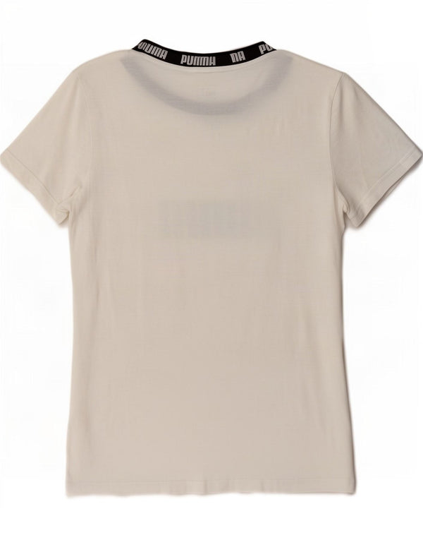 Puma T-shirt graphique régulier pour femme UK 14 Blanc moyen