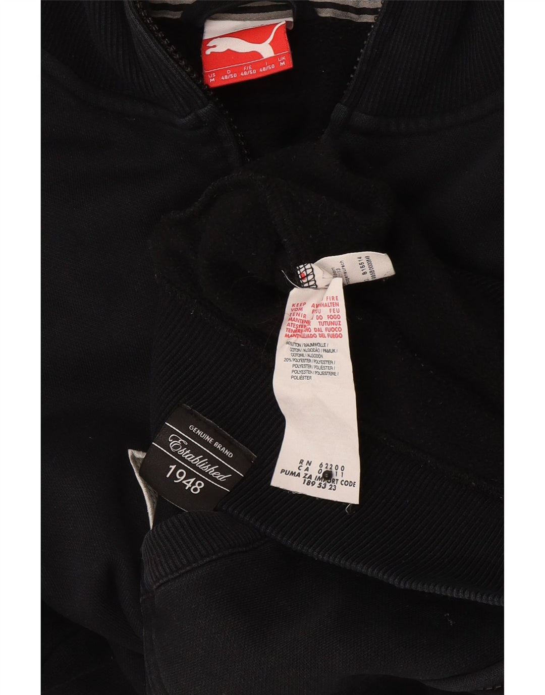 Puma Veste de Survêtement Graphique Homme Noir Moyen Coton