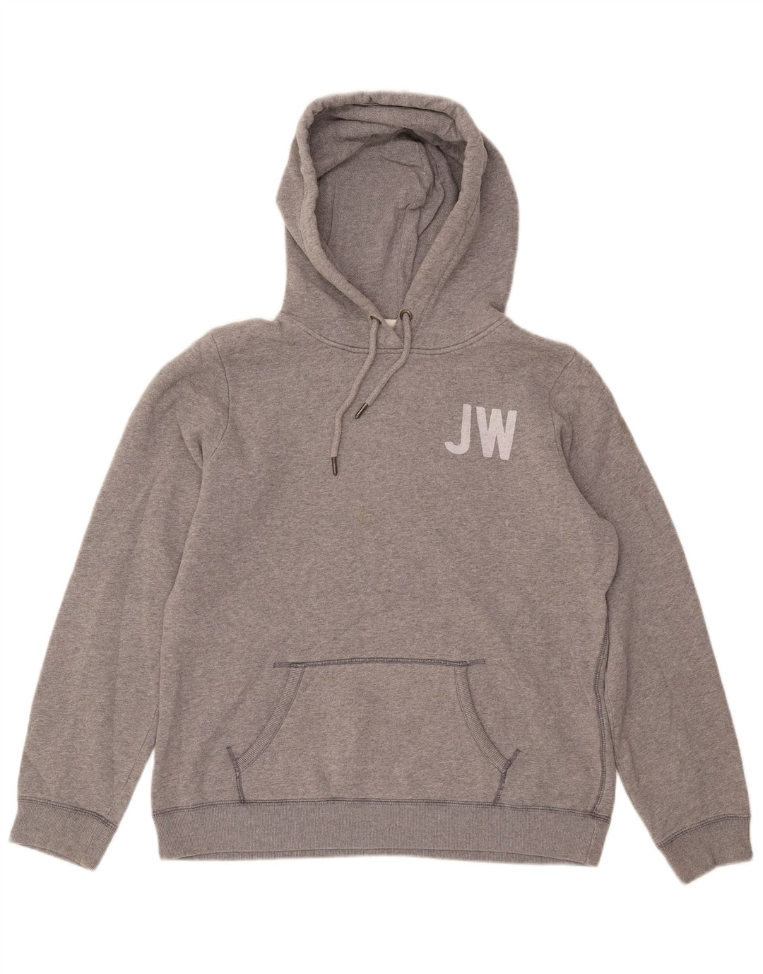 JACK WILLS Pull à capuche graphique pour femme UK 14 Grand coton gris