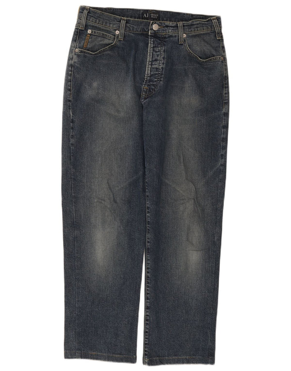 Armani Jean droit W32 L27 bleu marine en coton pour homme
