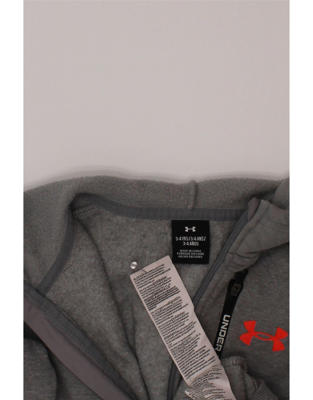 UNDER ARMOUR Pull à capuche zippé pour garçon 3-4 ans Gris
