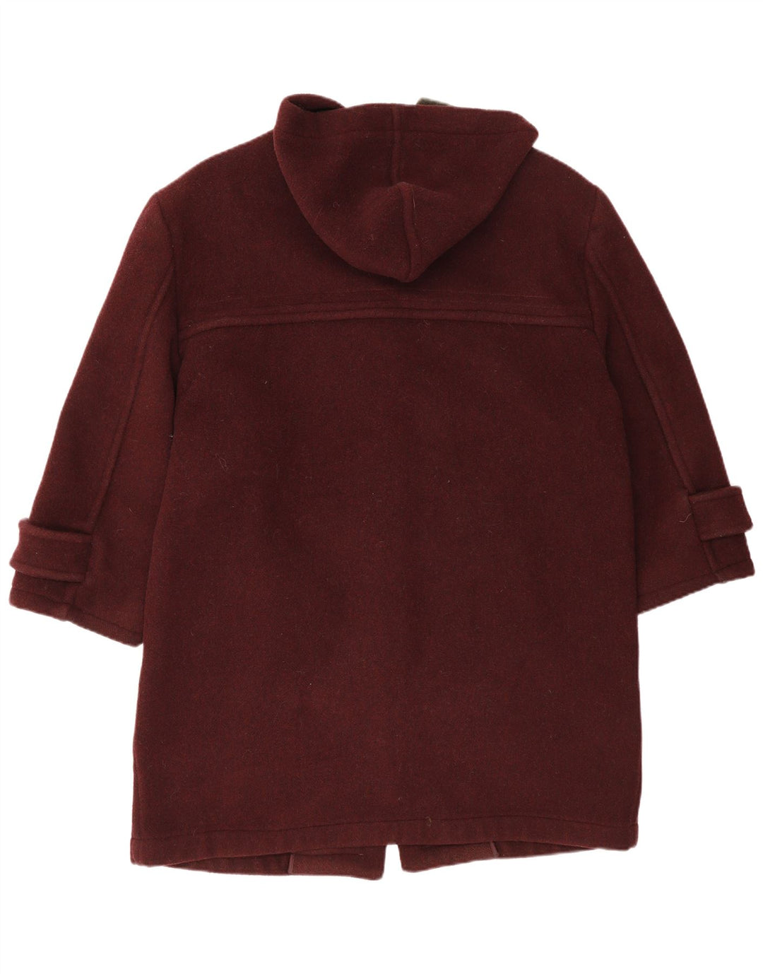 Duffle Coat À Capuche Zippé Homme IT 38 Laine Bordeaux Moyen