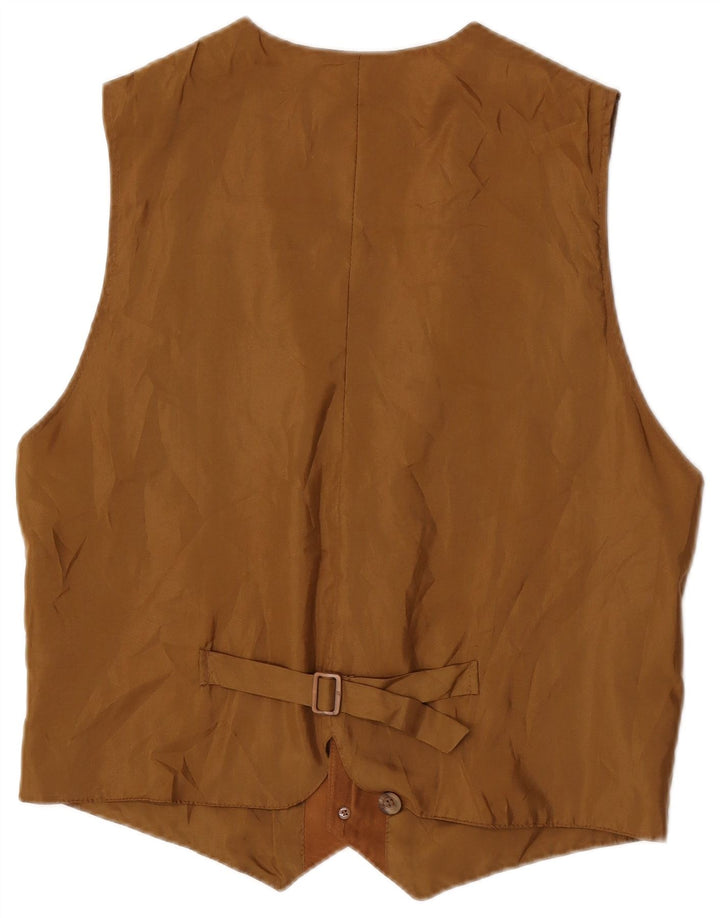 James Dillon Gilet en daim pour homme en cuir beige moyen
